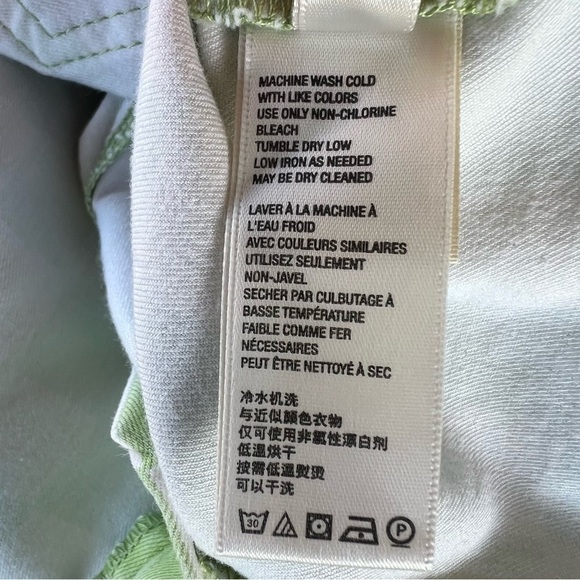 Free People Just Float On Flares Neon Green Checkerboard Bellbottom Jeans Sz 25 - Picture 10 of 15